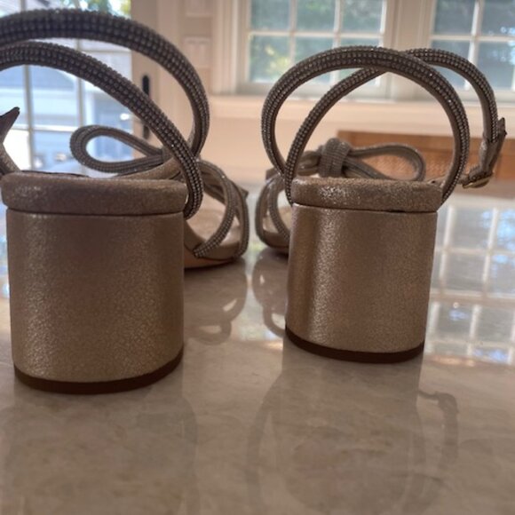 Loeffler Randall Mikel Crystal Embellished Suede Bow Sandals, Size 9.5 - Picture 5 of 10